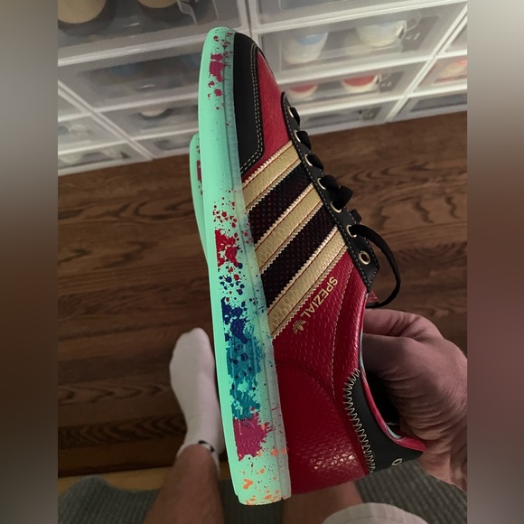 Adidas Handball Spezial x SEED Scarlet Paint Splatter US 11 ID8617 - Picture 7 of 7